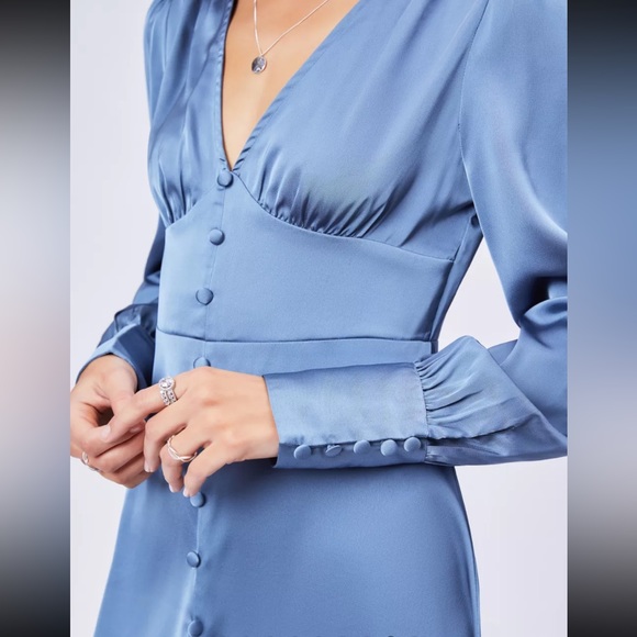 NWT Cider V Neck Button Dress - Picture 5 of 7